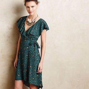 Anthropologie Ruffled Wrap Dress
